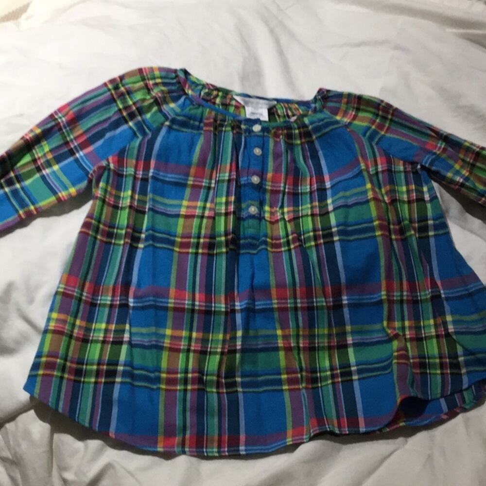 Ralph Lauren 24m turquoise plaid swing top worn 1x